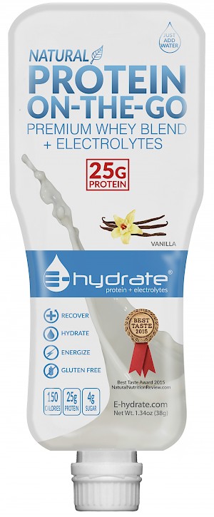 E-hydrate Natural Protein On-the-Go protein+electrolytes Vanilla is a HIT