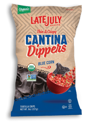 Late July Snacks Cantina Dippers Blue Corn is a HIT!