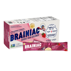 Brainiac Kids Whole Milk Yogurt Tube with BrainPack Strawberry Banana